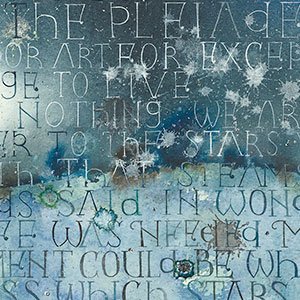 Peaceful Stillness On A Starry Night calligraphy detail